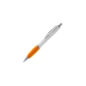 Variante Blanc / Orange - Stylo bille personnalisable en ABS blanc avec logo - Hawaï