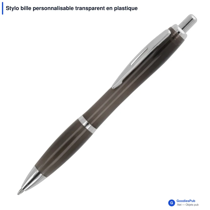 Stylo bille personnalisable transparent en plastique Ocean Bound avec logo - Hawaï - Image 2