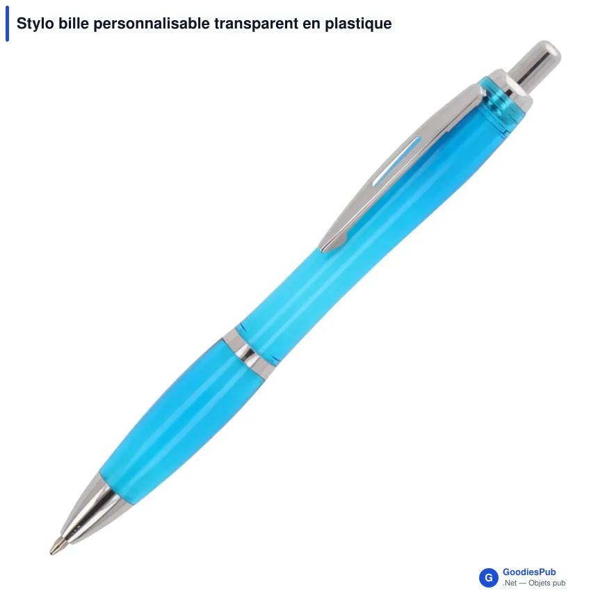 Stylo bille personnalisable transparent en plastique Ocean Bound avec logo - Hawaï - Image 3