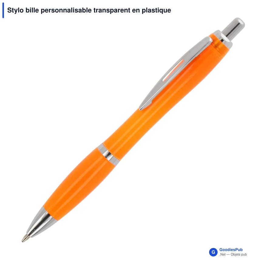 Stylo bille personnalisable transparent en plastique Ocean Bound avec logo - Hawaï - Image 4
