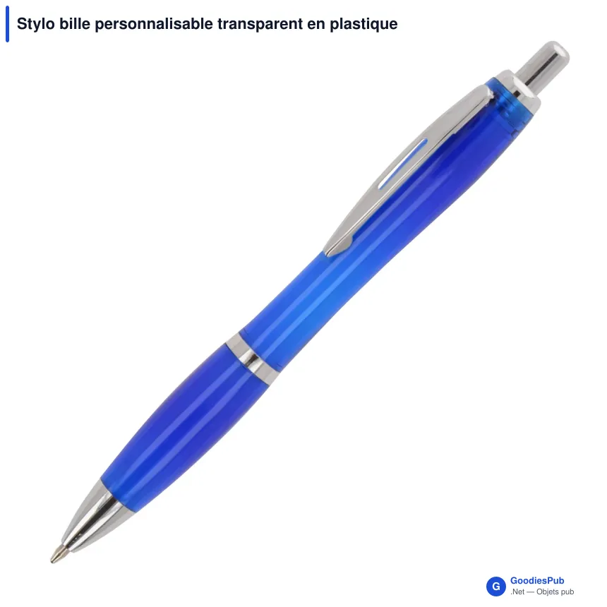 Stylo bille personnalisable transparent en plastique Ocean Bound avec logo - Hawaï - Image 5