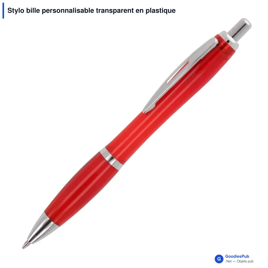 Stylo bille personnalisable transparent en plastique Ocean Bound avec logo - Hawaï - Image 6