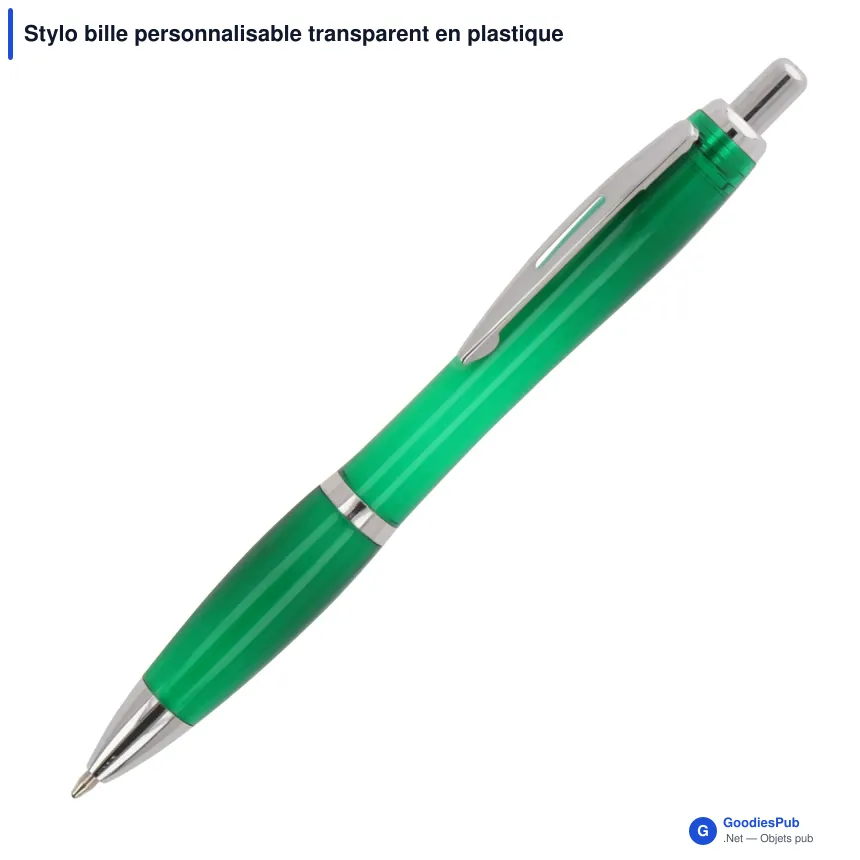 Stylo bille personnalisable transparent en plastique Ocean Bound avec logo - Hawaï - Image 7