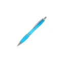 Variante Transparent Bleu clair - Stylo bille personnalisable transparent en plastique Ocean Bound avec logo - Hawaï