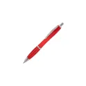 Variante Transparent Rouge - Stylo bille personnalisable transparent en plastique Ocean Bound avec logo - Hawaï