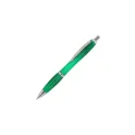 Variante Transparent vert - Stylo bille personnalisable transparent en plastique Ocean Bound avec logo - Hawaï