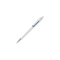 Variante Blanc / bleu foncé - Stylo bille personnalisable bicolore en ABS avec logo - Illusion