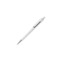 Variante Blanc / Noir - Stylo bille personnalisable bicolore en ABS avec logo - Illusion