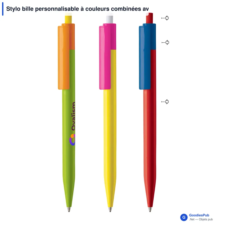 Stylo bille personnalisable à couleurs combinées avec logo - Kuma Combi - Image 1