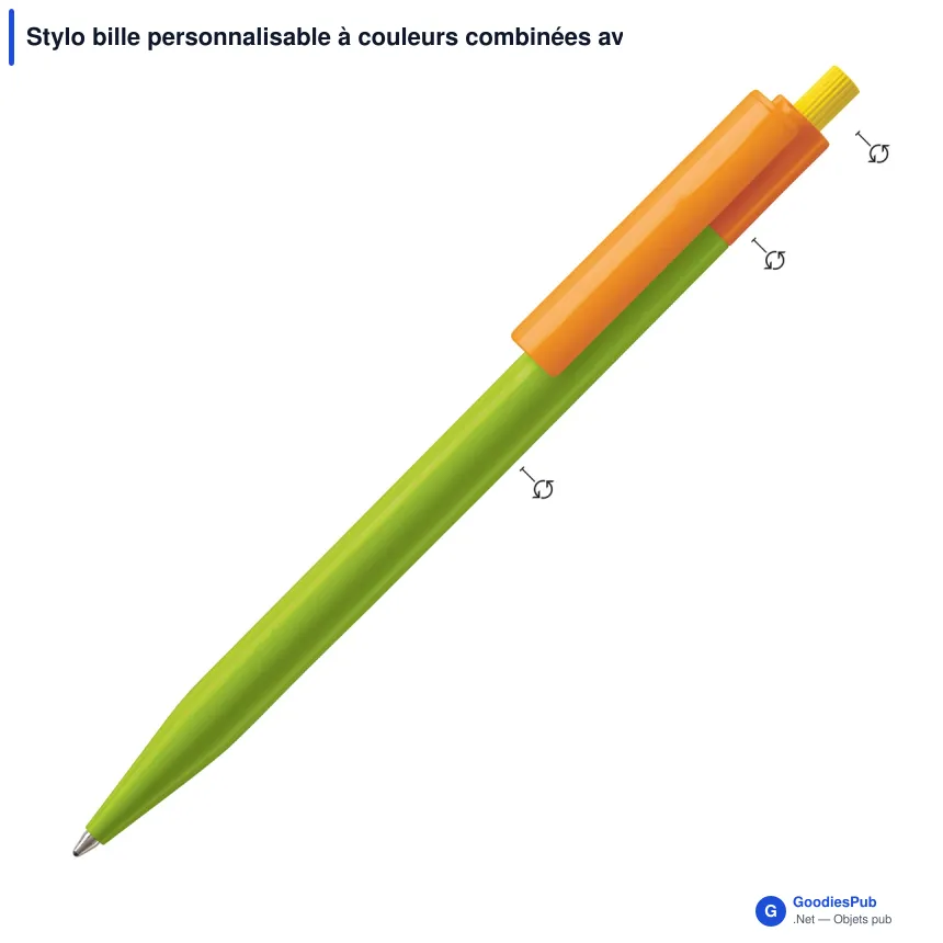 Stylo bille personnalisable à couleurs combinées avec logo - Kuma Combi - Image 2