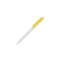 Variante Blanc / jaune - Stylo bille personnalisable opaque uni ou bicolore avec logo - Kuma