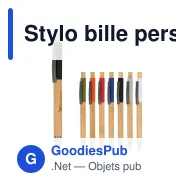 Stylo bille personnalisable en bambou avec logo - Madrid - Miniature 1