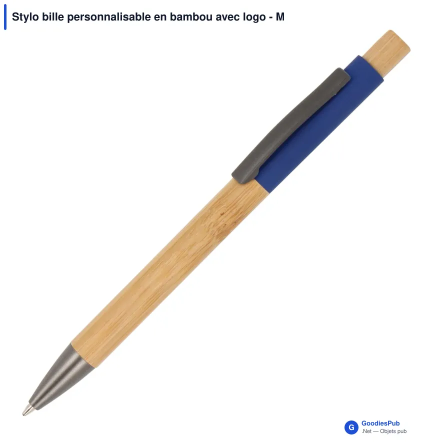 Stylo bille personnalisable en bambou avec logo - Madrid - Image 4