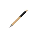 Variante Noir - Stylo bille personnalisable en bambou avec logo - Madrid