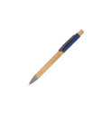 Variante Bleu foncé - Stylo bille personnalisable en bambou avec logo - Madrid