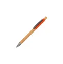 Variante Orange - Stylo bille personnalisable en bambou avec logo - Madrid