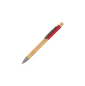 Variante Rouge - Stylo bille personnalisable en bambou avec logo - Madrid