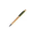 Variante Vert olive - Stylo bille personnalisable en bambou avec logo - Madrid