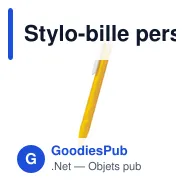 Stylo-bille personnalisable Malvion avec logo en ABS recyclé - Miniature 1