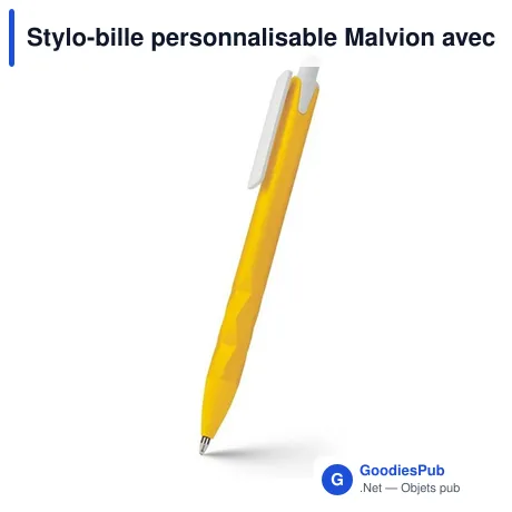 Stylo-bille personnalisable Malvion avec logo en ABS recyclé