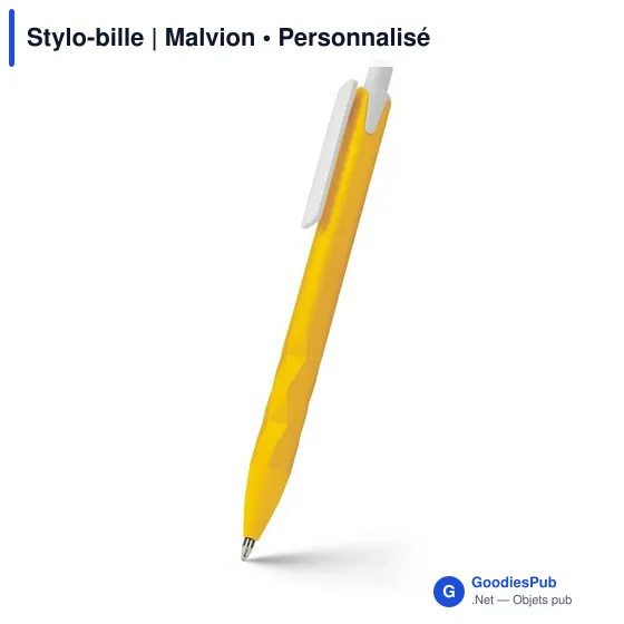 Stylo-bille personnalisable Malvion avec logo en ABS recyclé - Image 1