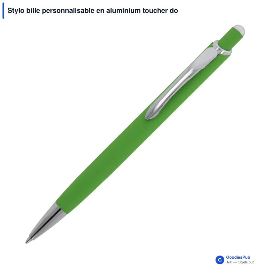 Stylo bille personnalisable en aluminium toucher doux avec logo - Monaco - Image 2