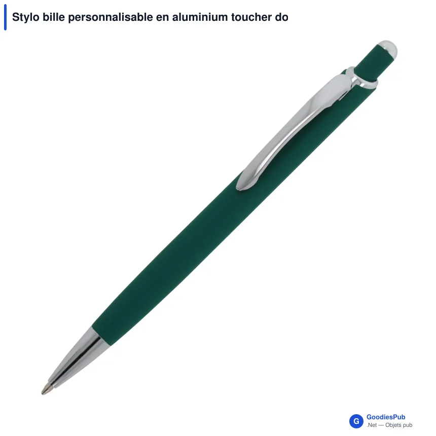 Stylo bille personnalisable en aluminium toucher doux avec logo - Monaco - Image 4