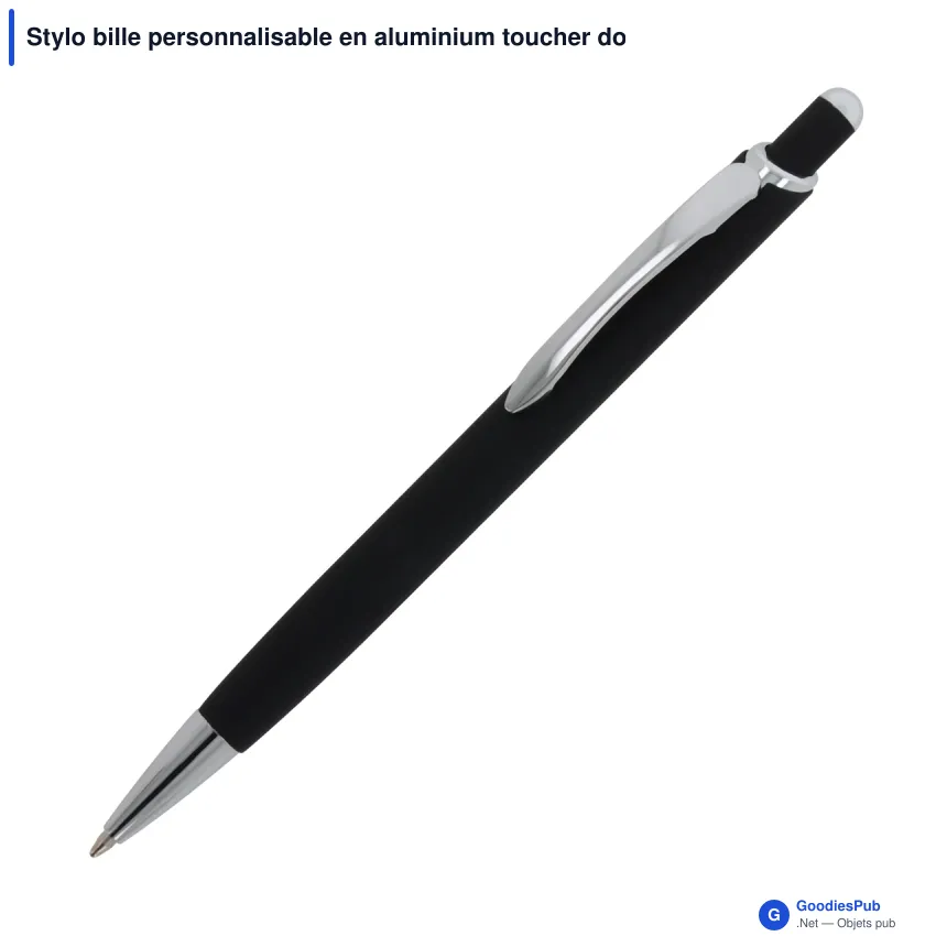 Stylo bille personnalisable en aluminium toucher doux avec logo - Monaco - Image 5