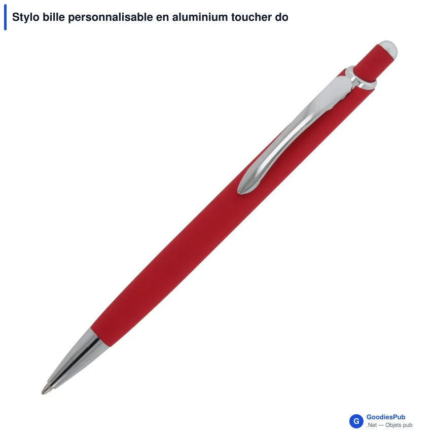 Stylo bille personnalisable en aluminium toucher doux avec logo - Monaco - Image 7
