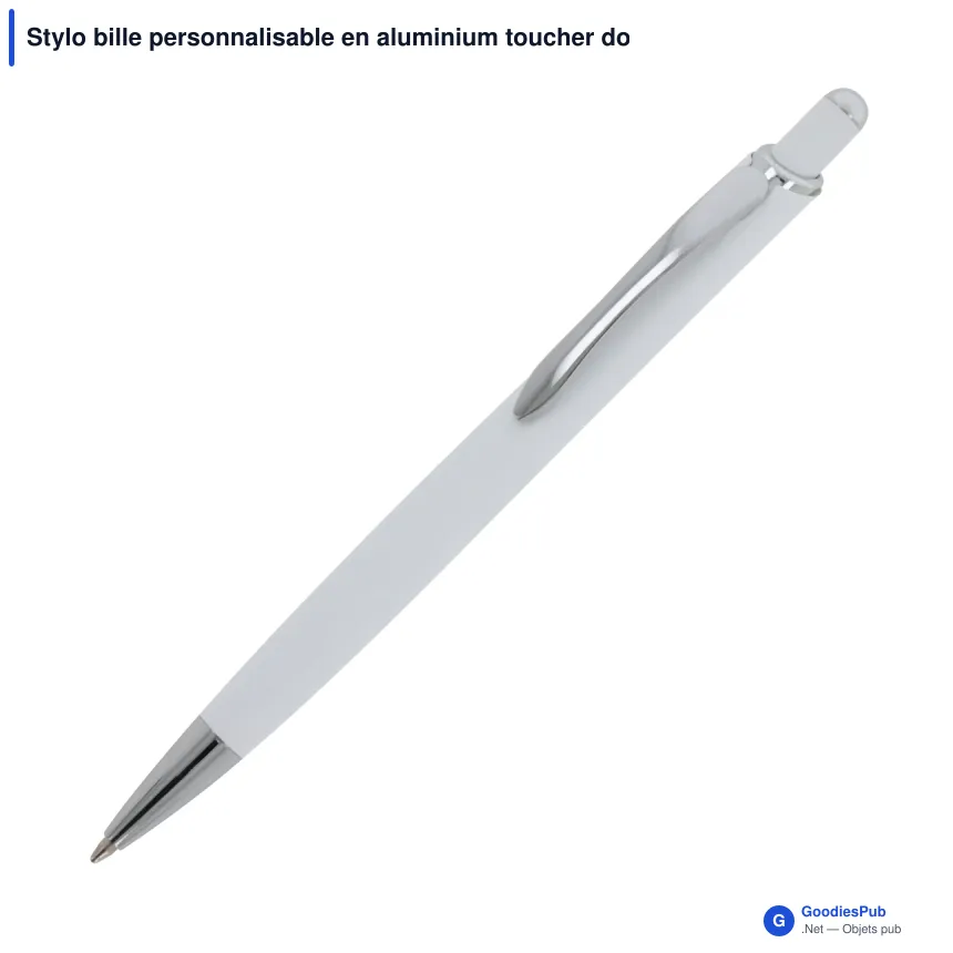 Stylo bille personnalisable en aluminium toucher doux avec logo - Monaco - Image 8