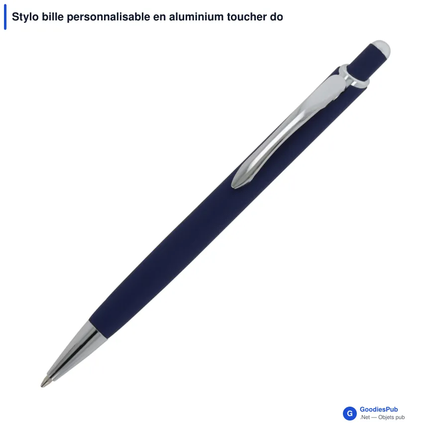 Stylo bille personnalisable en aluminium toucher doux avec logo - Monaco - Image 9