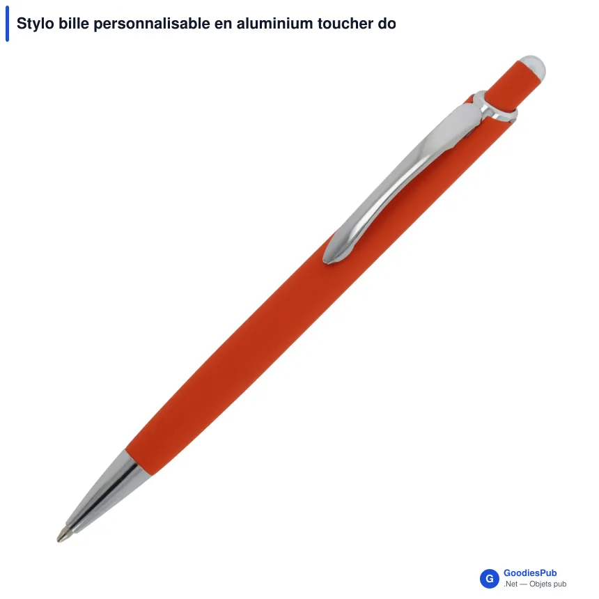 Stylo bille personnalisable en aluminium toucher doux avec logo - Monaco - Image 10