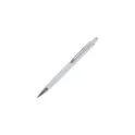 Variante Blanc - Stylo bille personnalisable en aluminium toucher doux avec logo - Monaco