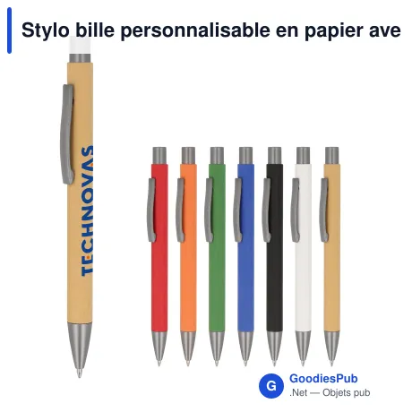 Stylo bille personnalisable en papier avec logo - New York
