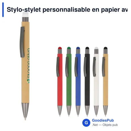 Stylo-stylet personnalisable en papier avec logo - New York