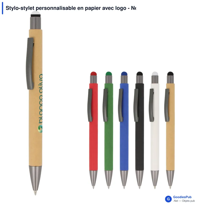 Stylo-stylet personnalisable en papier avec logo - New York - Image 1
