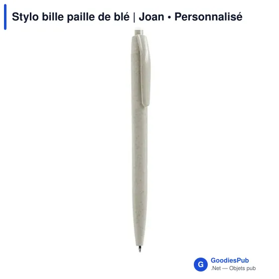 Stylo bille personnalisable en paille de blé avec logo - Joan - Image 2