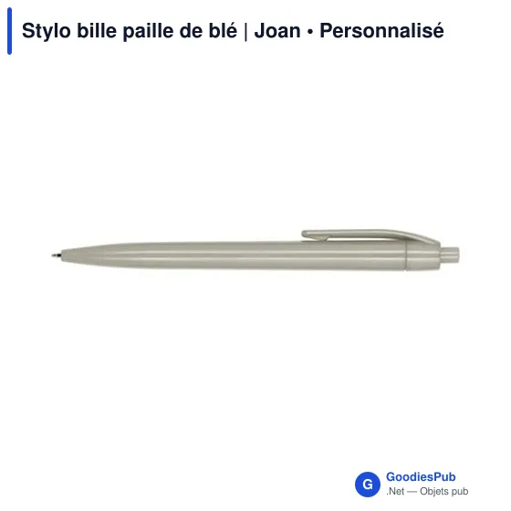 Stylo bille personnalisable en paille de blé avec logo - Joan - Image 3