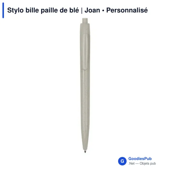 Stylo bille personnalisable en paille de blé avec logo - Joan - Image 4