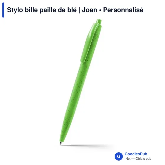 Stylo bille personnalisable en paille de blé avec logo - Joan - Image 5