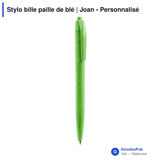 Stylo bille personnalisable en paille de blé avec logo - Joan - Image 6