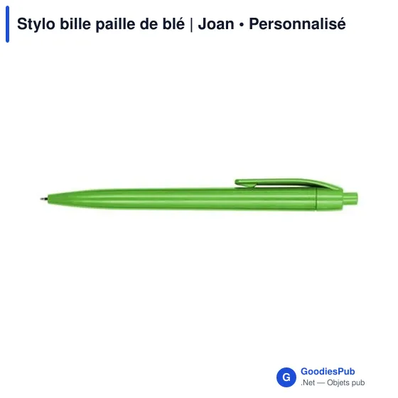 Stylo bille personnalisable en paille de blé avec logo - Joan - Image 7
