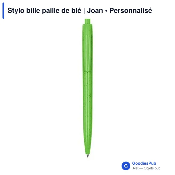 Stylo bille personnalisable en paille de blé avec logo - Joan - Image 8