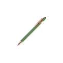 Variante Vert olive - Stylo bille personnalisable en métal caoutchouté avec logo - Paris Deluxe