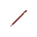 Variante Rouge foncé - Stylo bille personnalisable en métal caoutchouté avec logo - Paris Deluxe