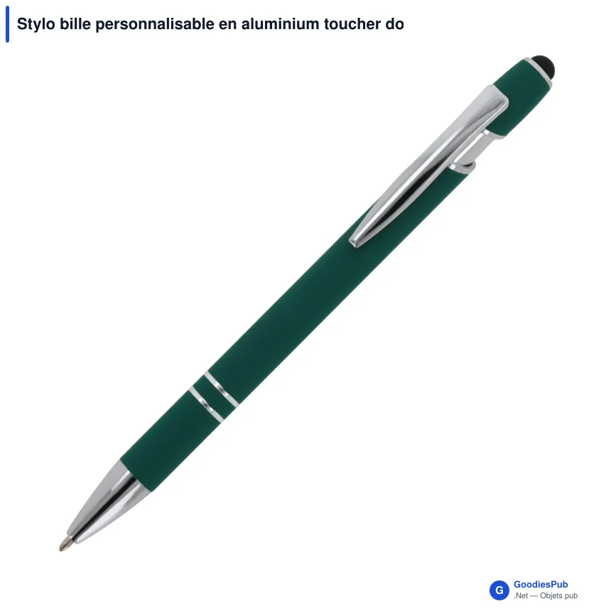 Stylo bille personnalisable en aluminium toucher doux avec logo - Paris - Image 4