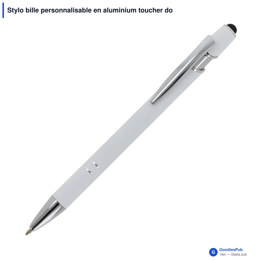 Stylo bille personnalisable en aluminium toucher doux avec logo - Paris - Image 6