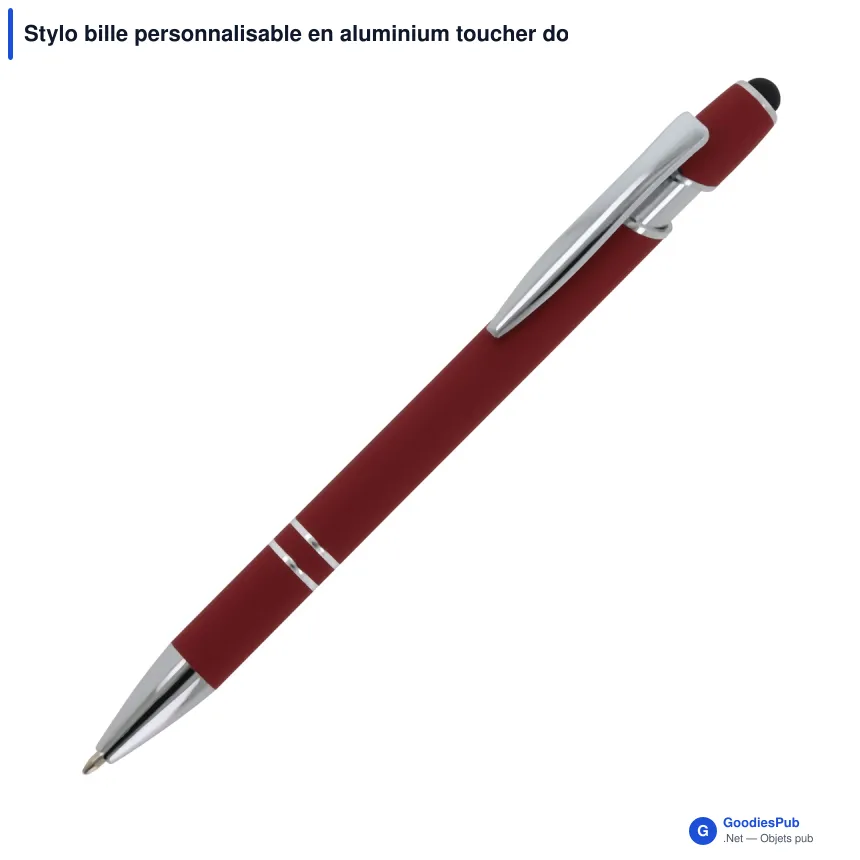 Stylo bille personnalisable en aluminium toucher doux avec logo - Paris - Image 10