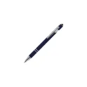 Variante Bleu foncé - Stylo bille personnalisable en aluminium toucher doux avec logo - Paris