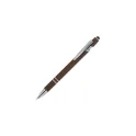 Variante Marron foncé - Stylo bille personnalisable en aluminium toucher doux avec logo - Paris